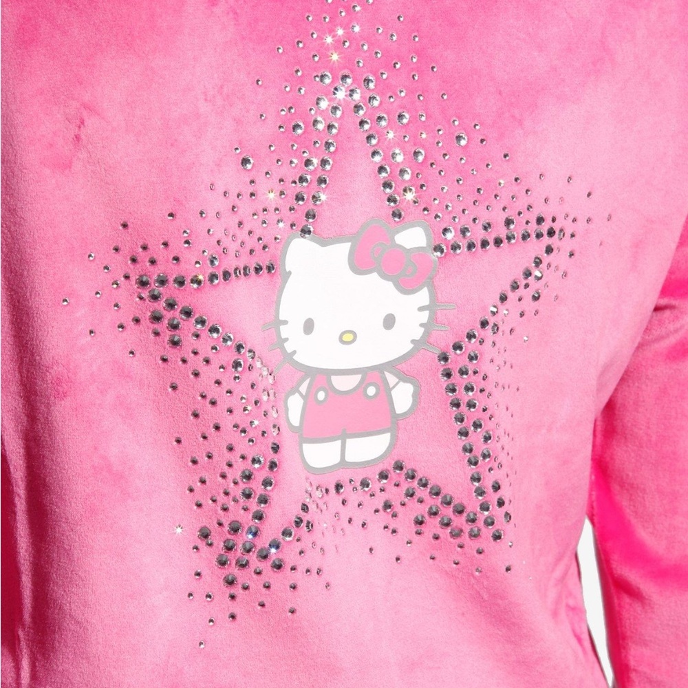 Hello Kitty Pink Sweatshirt with Star and Cat Design